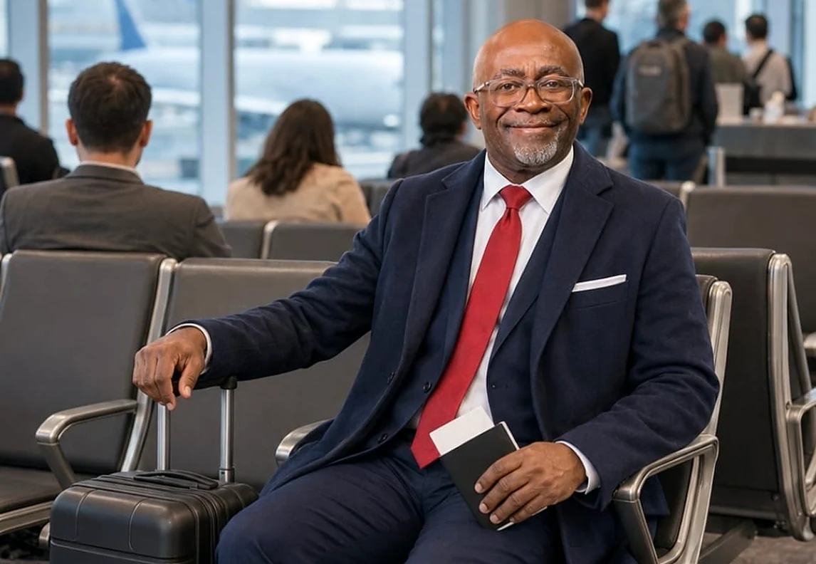 Dr. David Rex Orgen travelling for an engagement